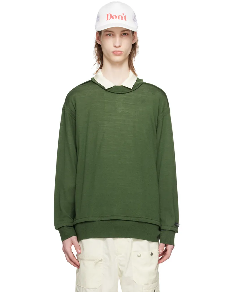 Undercover Green Exposed Seam Sweater Green
