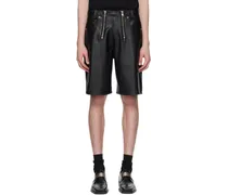 Black Zoran Faux-Leather Shorts