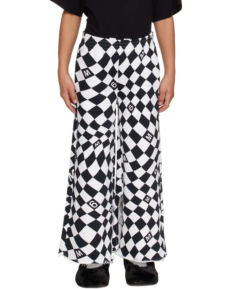 Maison Margiela Kids Black & White Check Lounge Pants M6c01