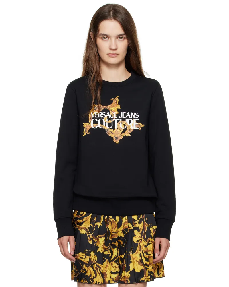 Versace Jeans Black Screen-Printed Sweatshirt Eg89