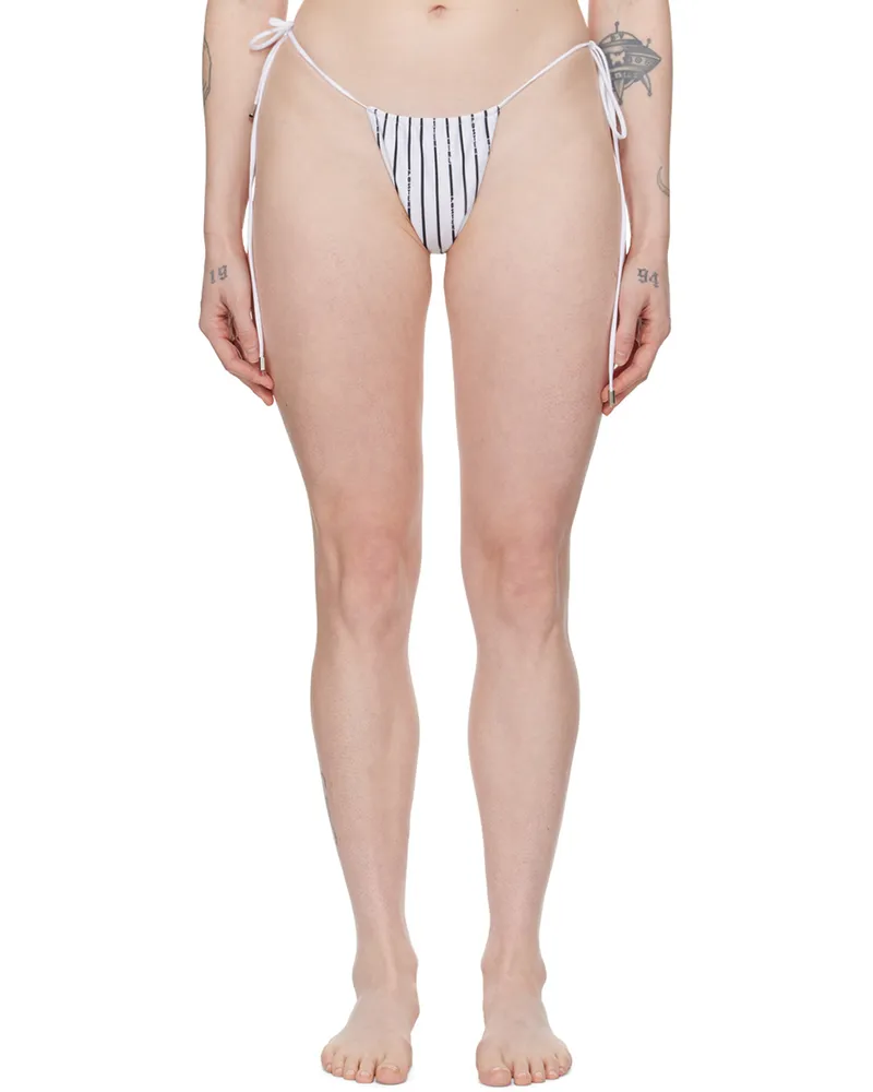 Poster Girl White & Black Woods Reversible Bikini Bottom White