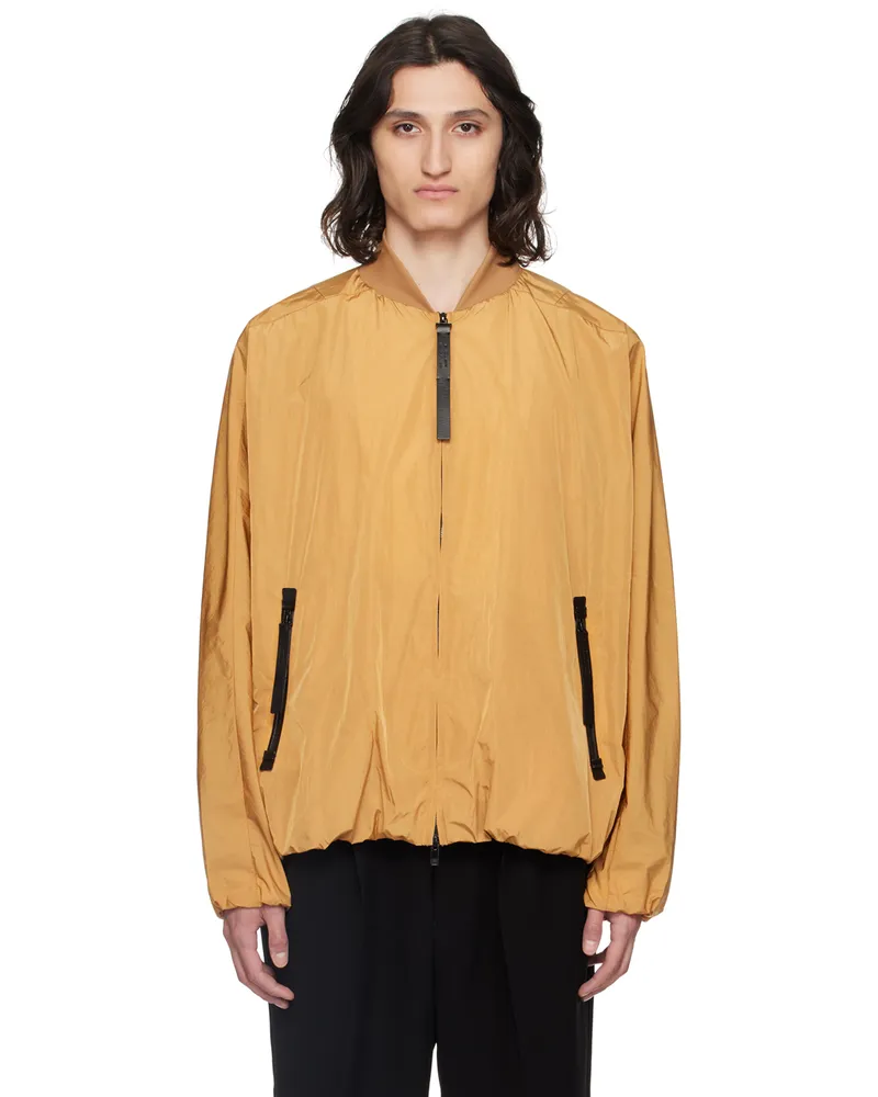 N.HOOLYWOOD Brown Raglan Bomber Jacket Beige