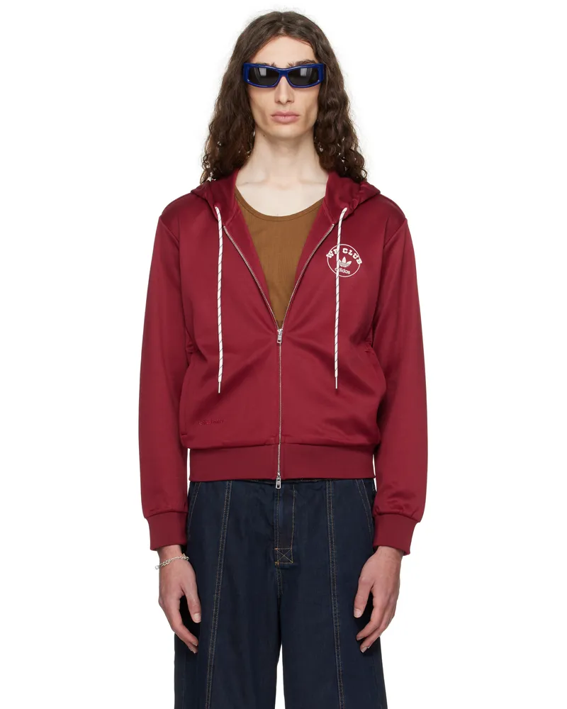 Wales Bonner Burgundy adidas Originals Edition Track Hoodie Collegiate