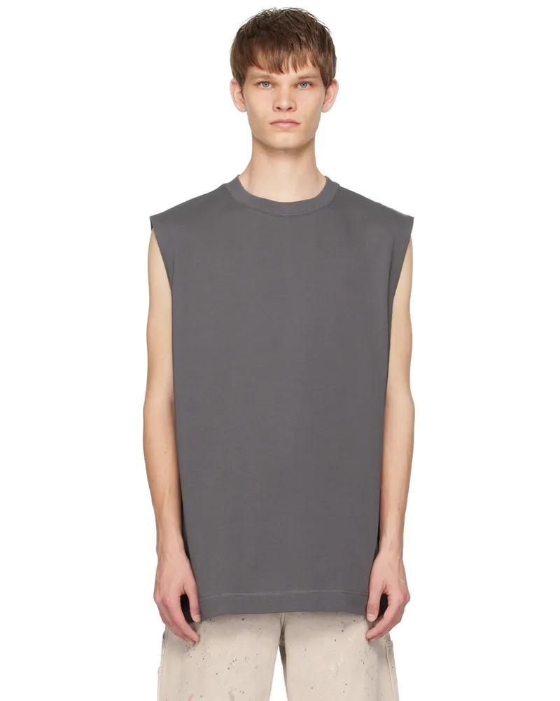 N.HOOLYWOOD Gray Crewneck Tank Top Charcoal