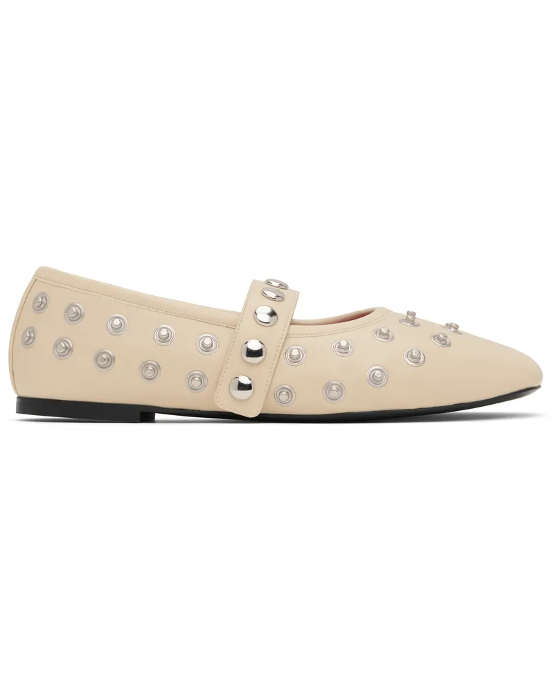Stella McCartney Beige Ryder Popper-Studded Ballerina Flats 9320