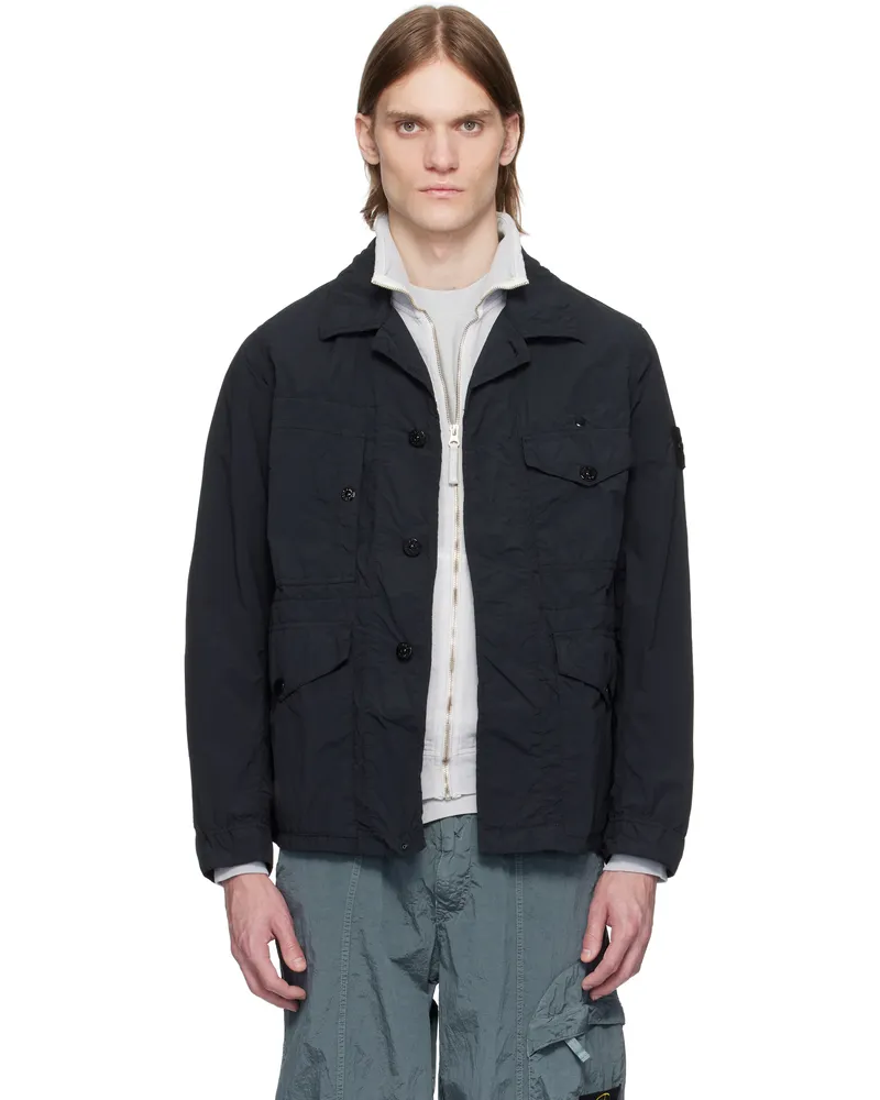 Stone Island Black Nylon Smerigliato Ghost Jacket V0029