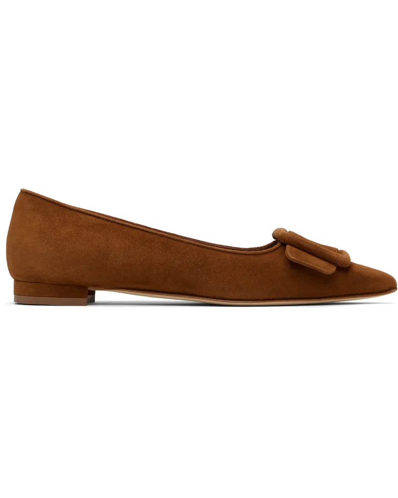 Manolo Blahnik Tan Maysale Pump Ballerina Flats Mbrw(2107)