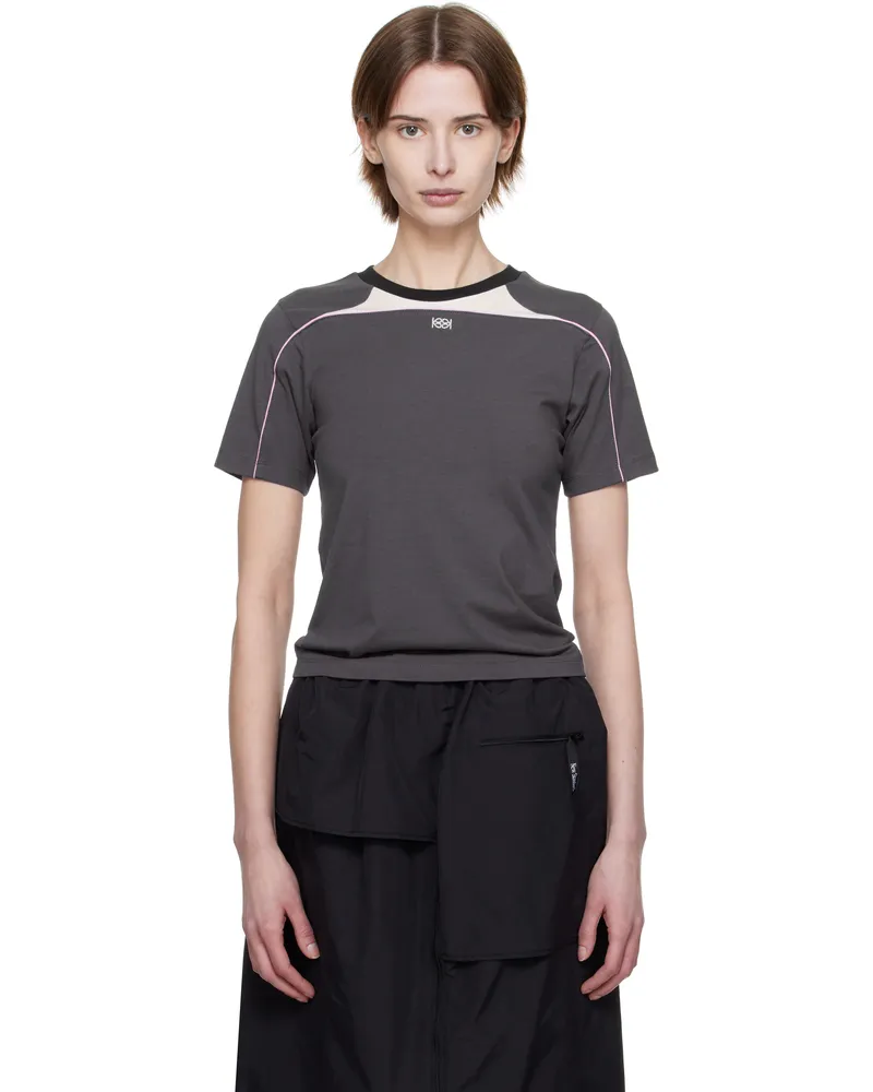 Kijun Gray Cycle Half Sleeve T-shirt Charcoal