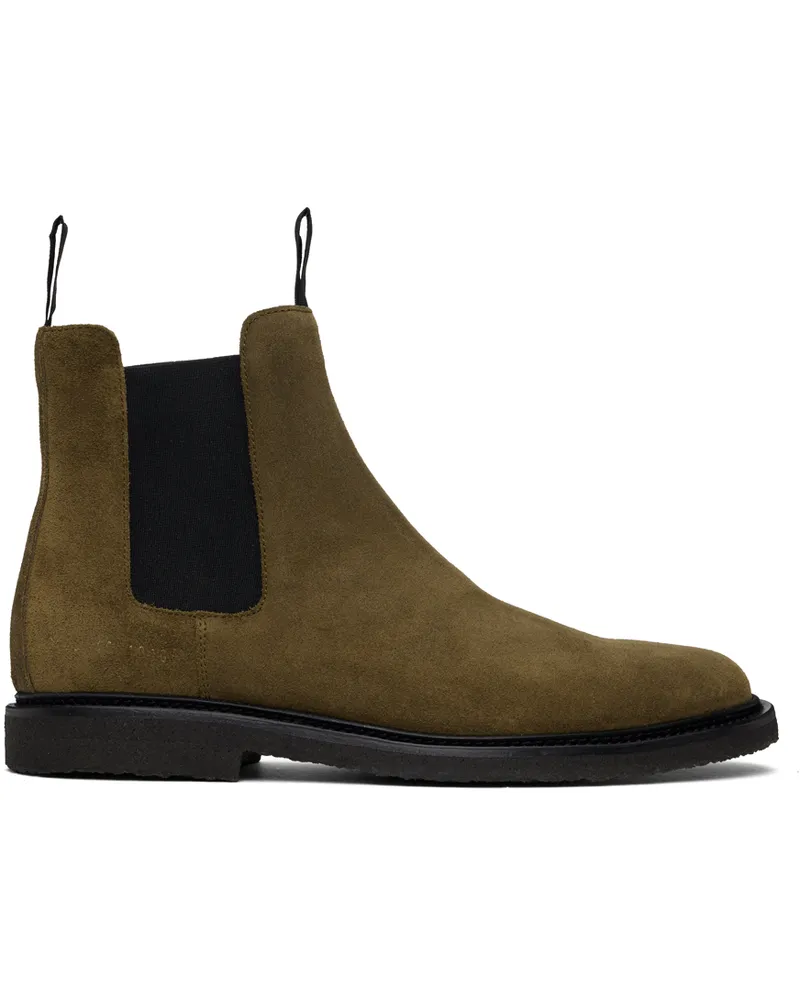 Common Projects Khaki Classic Waxed Suede Chelsea Boots 1010