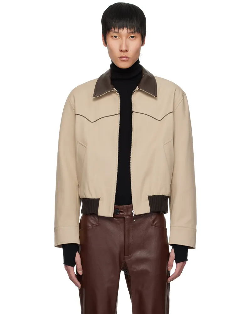 Ernest W. Baker Beige Western Harrington Jacket Beige