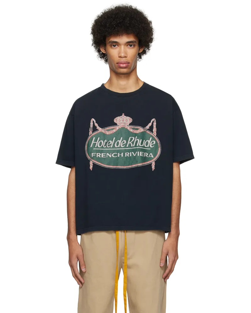RHUDE Black Riviera T-Shirt Vtg
