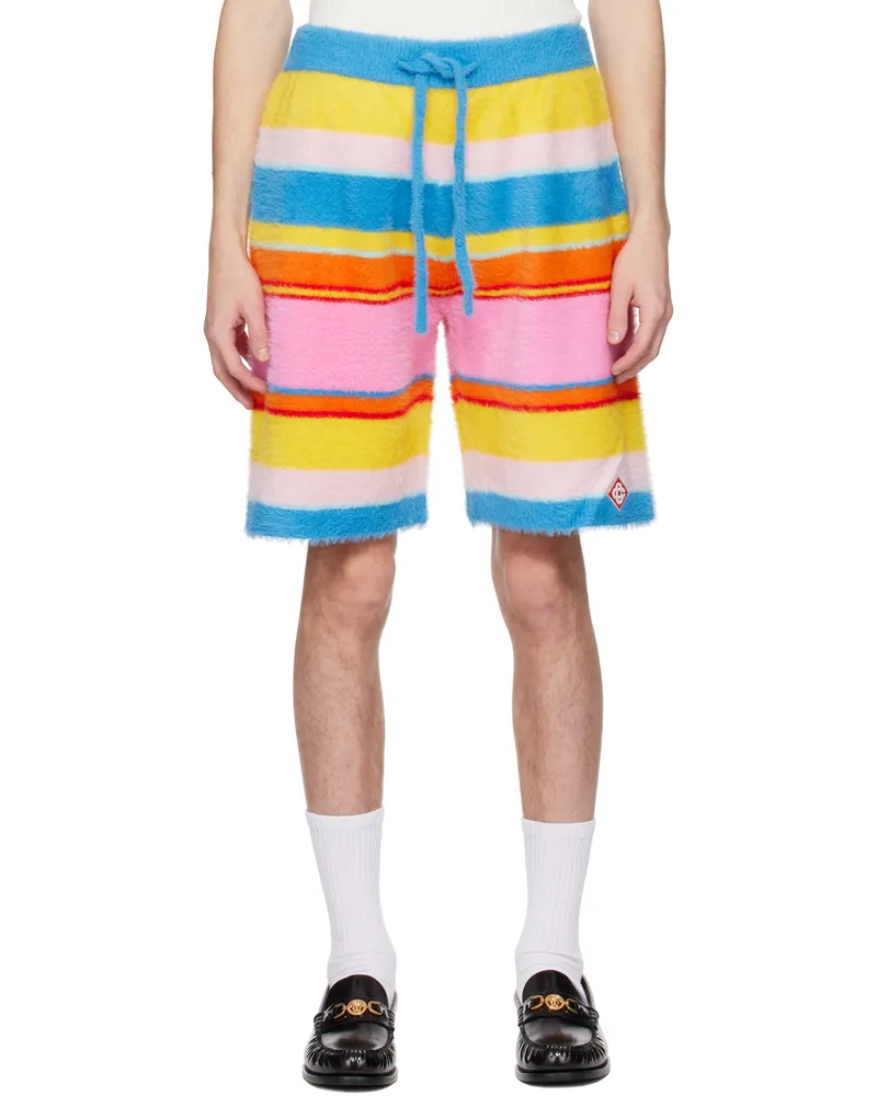 Casablanca Paris Multicolor Fluffy Stripe Oversized Shorts Multi