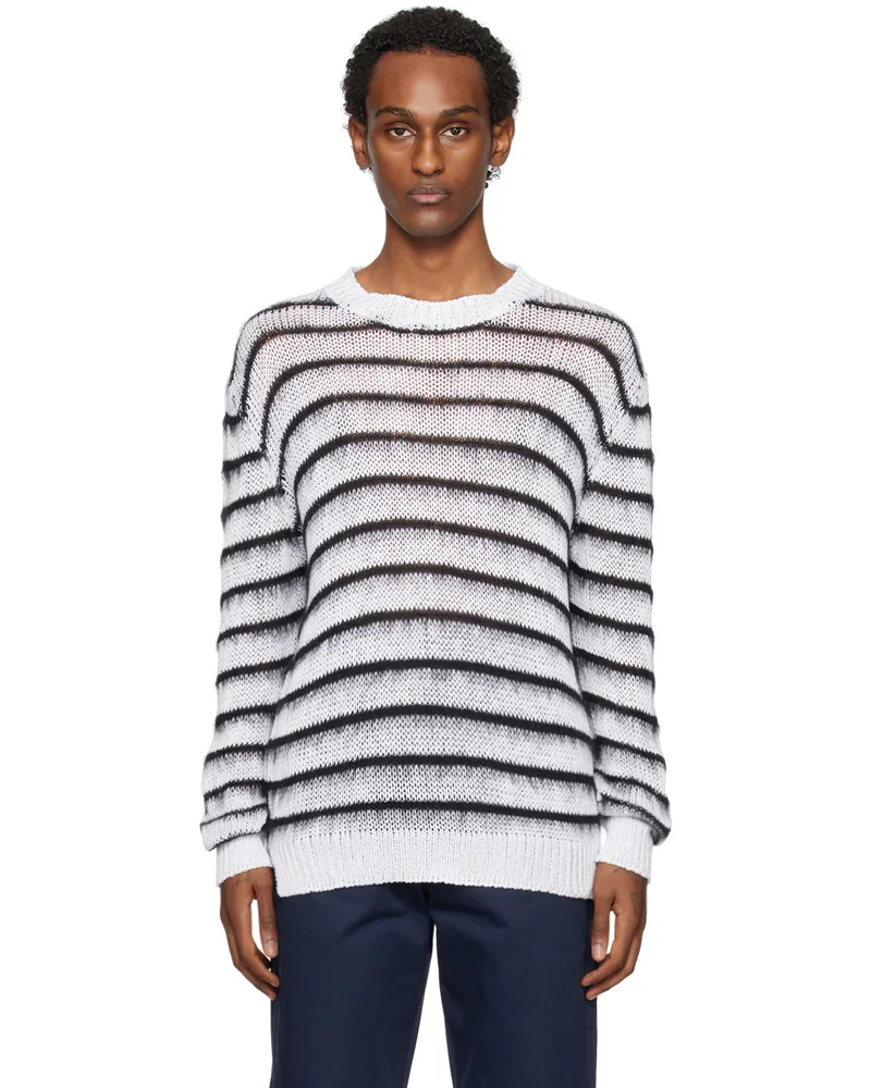 Marni White Stripe Sweater Rgw01