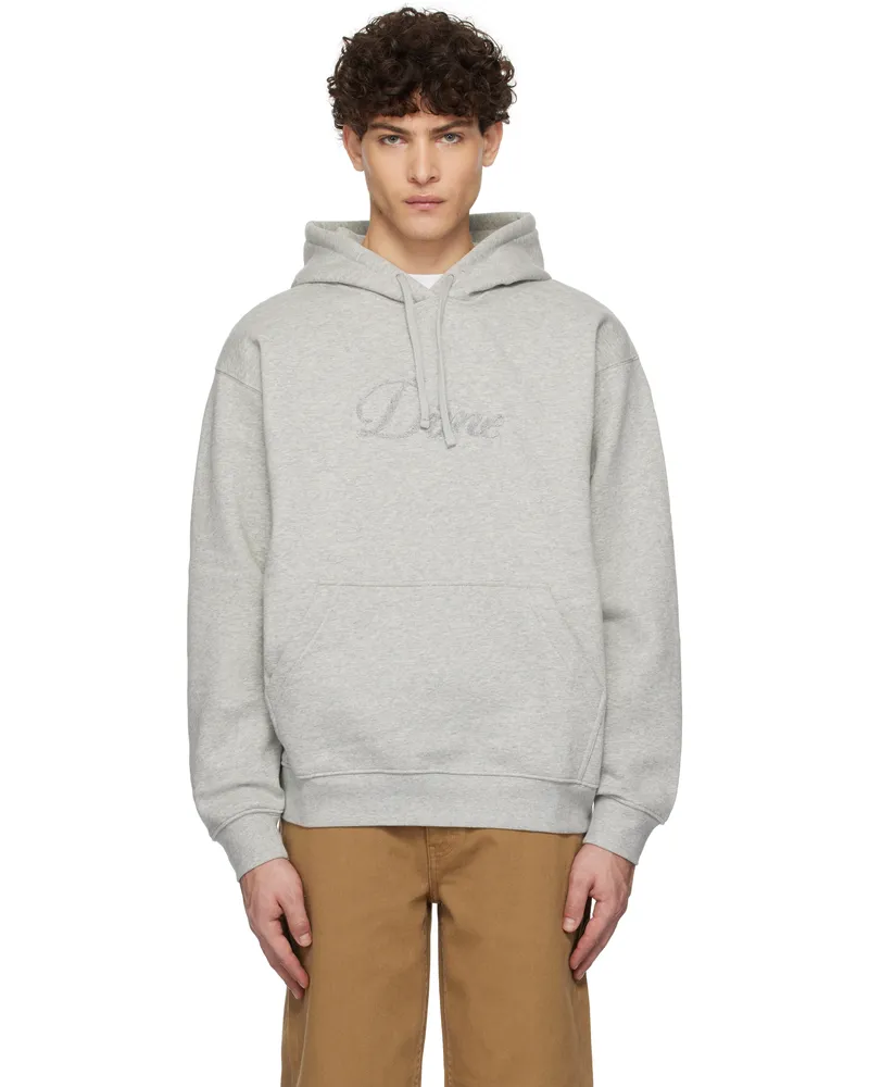 Dime Gray Cursive Logo Hoodie Heather