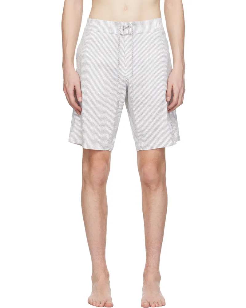 Thom Browne Gray Stripe Swim Shorts 035