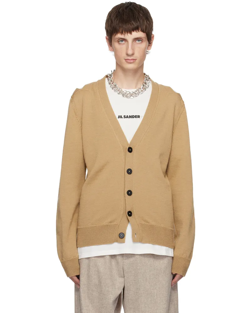 Jil Sander Tan Cutout Cardigan 226