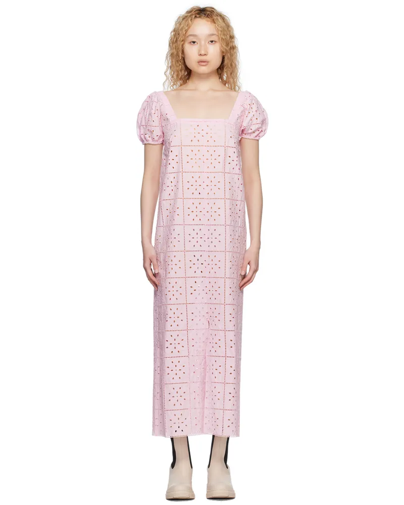 Ganni Pink Vented Midi dress 545