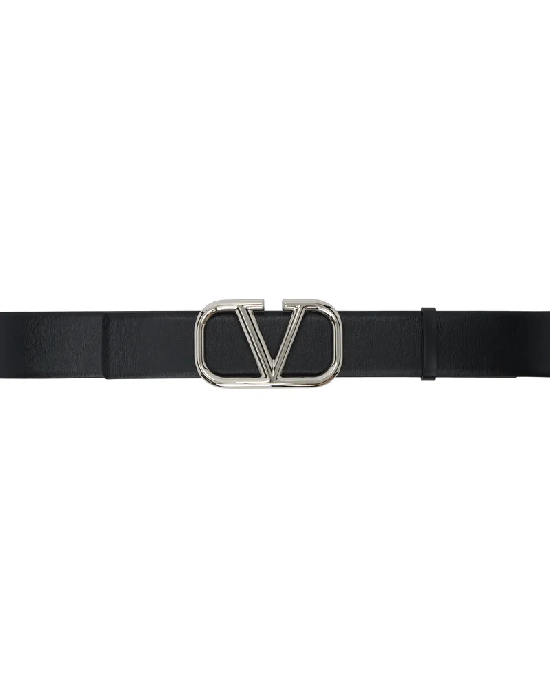 Valentino Garavani Black VLogo Signature Calfskin Belt 0no