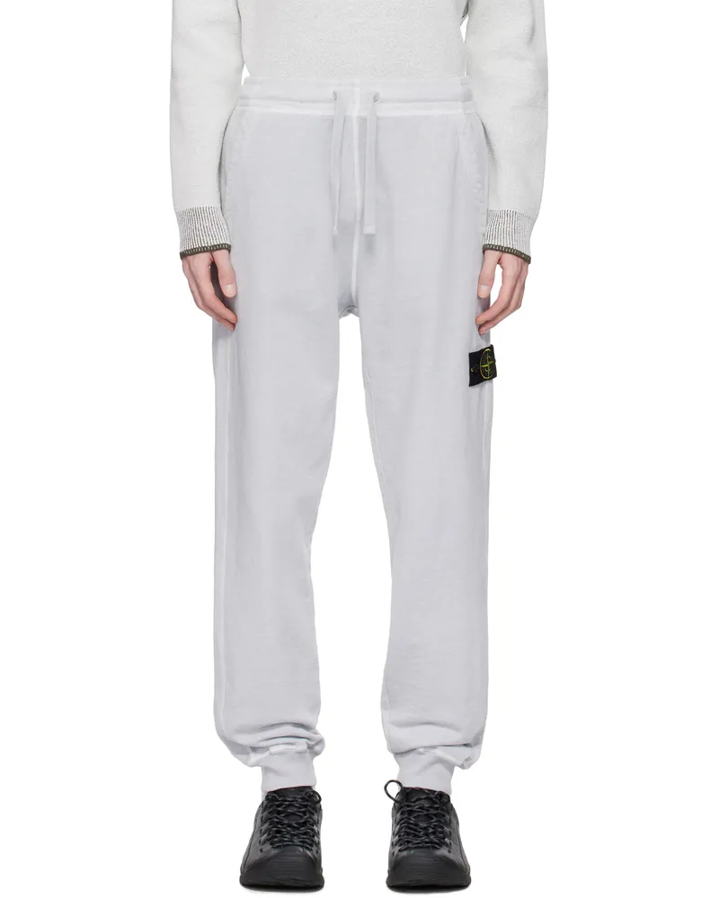 Stone Island Gray Malfilé Fleece Old Effect Sweatpants V0161