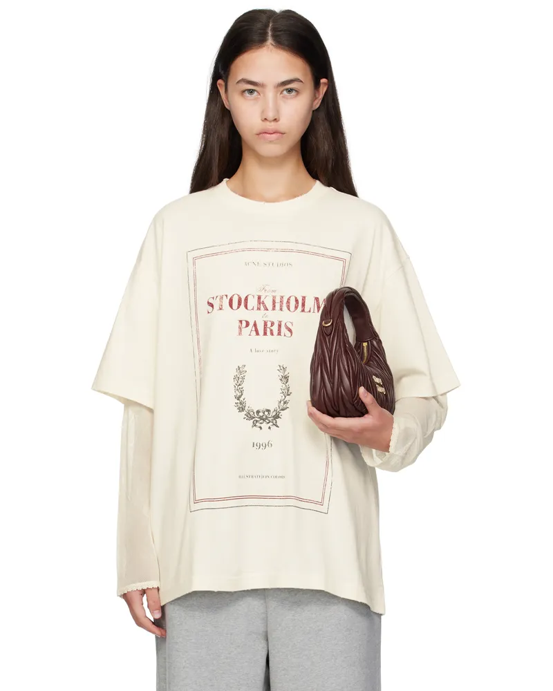 Acne Studios Off-White Layered Print T-shirt Aeg