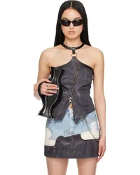 Andersson Bell Black Bustier Denim Camisole Black