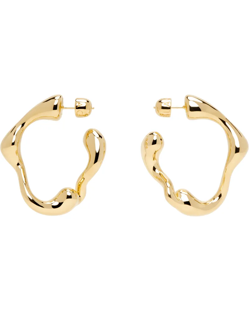 Maria Black Gold Splash Small Hoop Earrings Goldplated