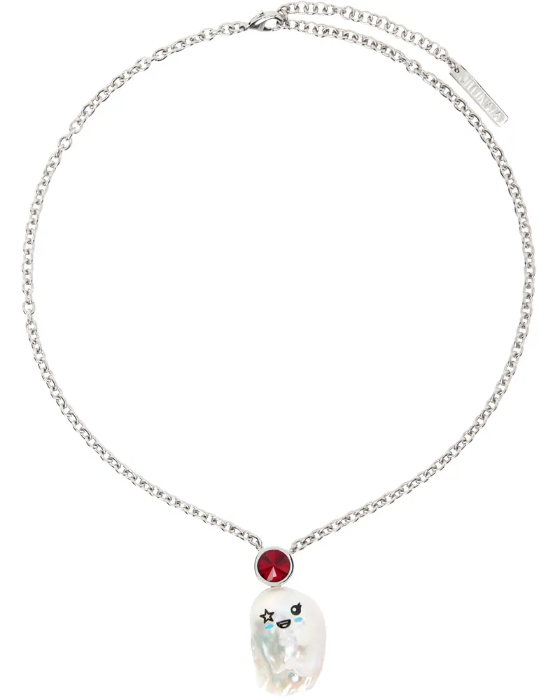 JIWINAIA SSENSE Exclusive Kids Silver Star Student Necklace Palladium