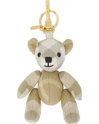 Burberry Beige Thomas Bear Charm Keychain Flax