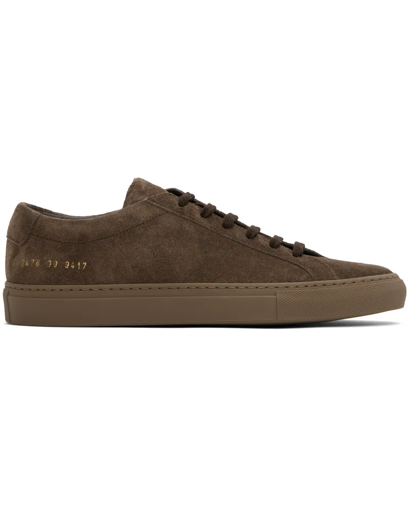Common Projects Brown Achilles Tonal Suede Sneakers 9417