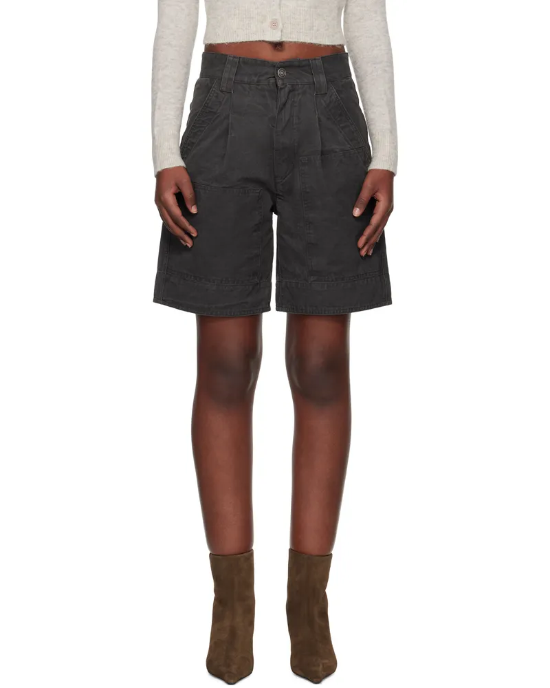 Étoile Isabel Marant Black Katja Shorts Faded