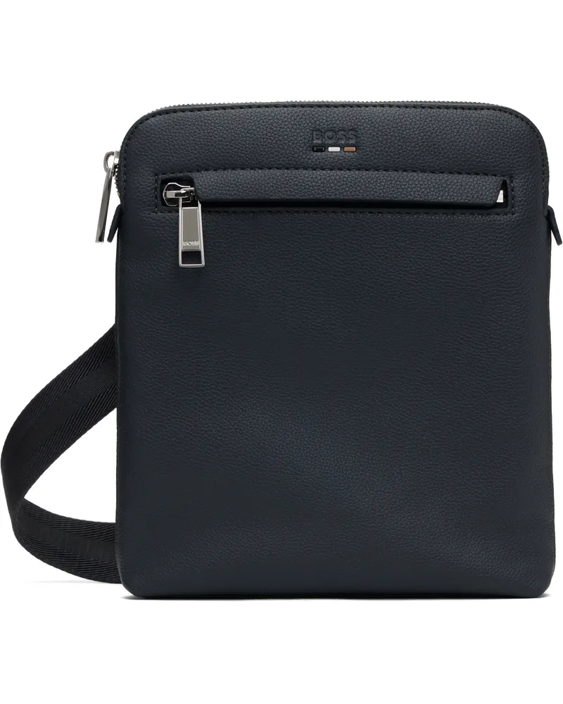 HUGO BOSS Navy Pebble-Grained Faux-Leather Bag 413-navy