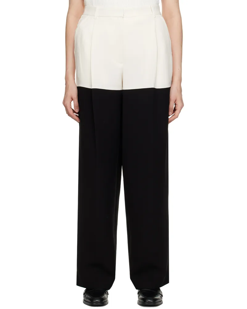 3.1 phillip lim Off-White & Black Colorblock Trousers Offwhite-blk