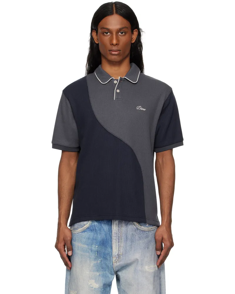 Dime Navy Waffle Polo Indigo