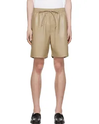 Nanushka Taupe Doxxi Vegan Leather Shorts Ashy