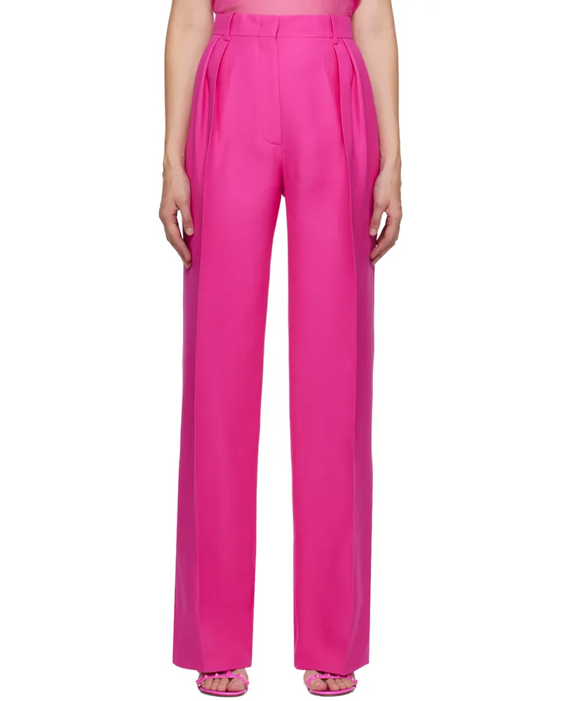 Valentino Garavani Pink Pleat Trousers Uwt