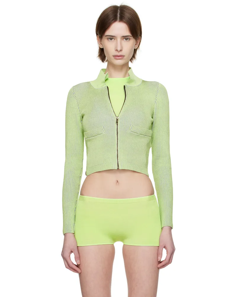 Isa Boulder Green Tracksuit Zip-Up Sweater Mint