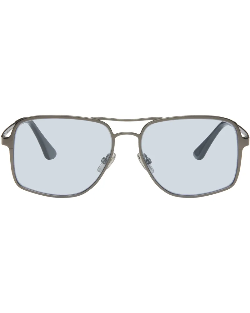 RETROSUPERFUTURE Gunmetal Spliff Sunglasses Blue-gun