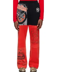 Marine Serre Red & Black Regenerated Graphic Sweatpants Rdred