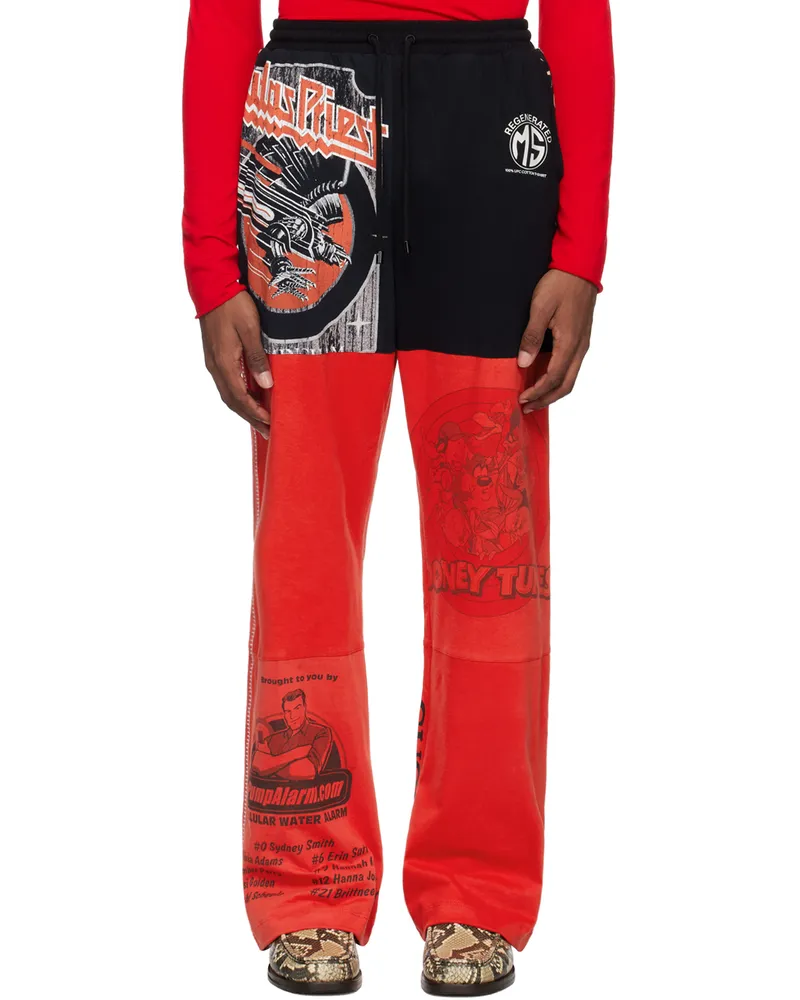 Marine Serre Red & Black Regenerated Graphic Sweatpants Rdred