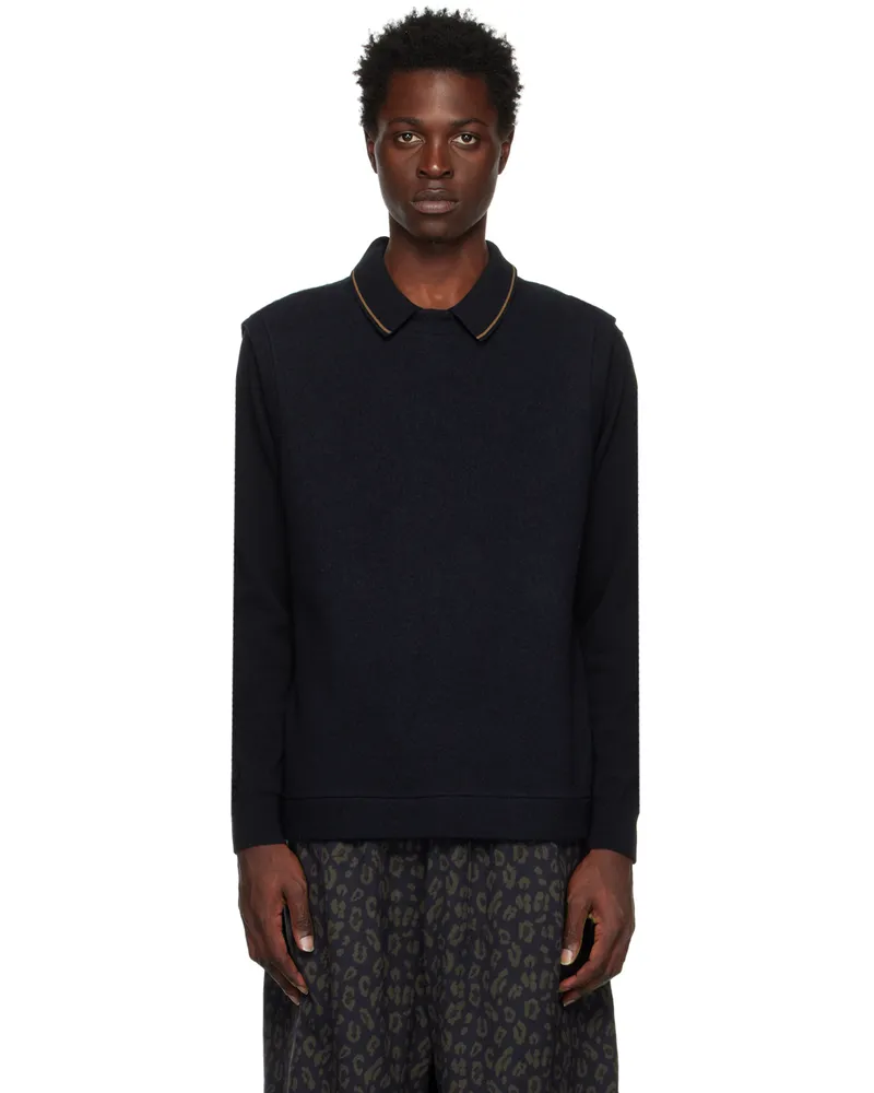 NN 07 Navy Crewneck Vest Navy