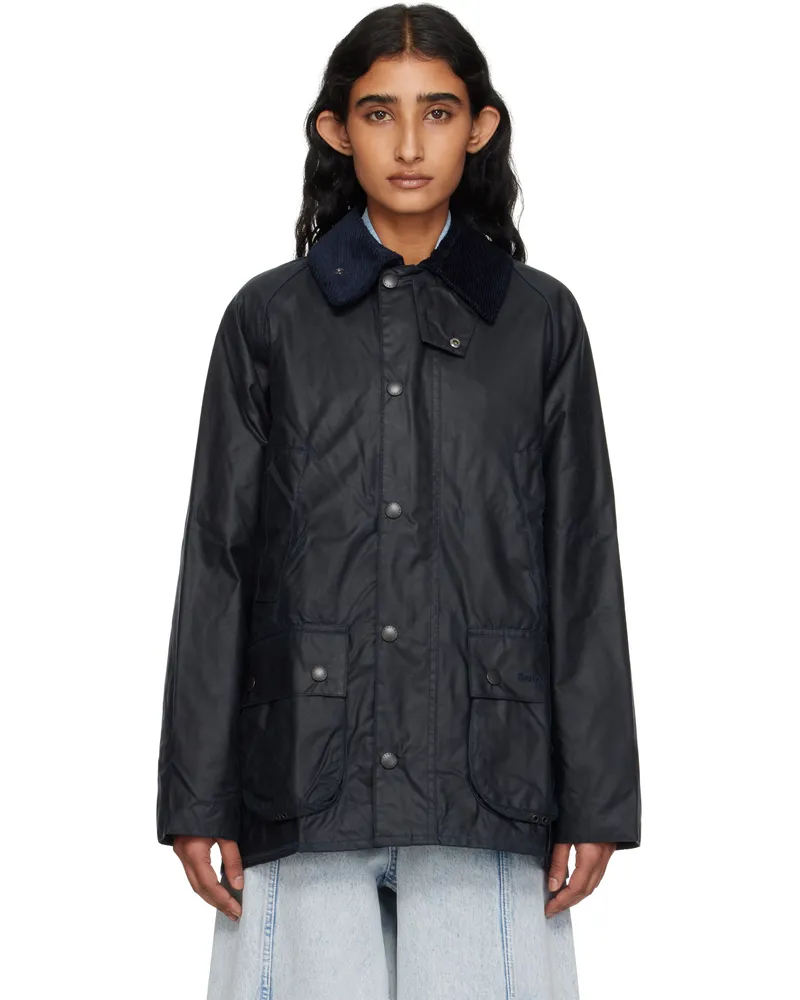 Barbour Navy Bedale Waxed Jacket Navy