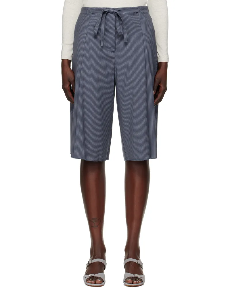 Deiji Studios Navy Wool Shorts Navy