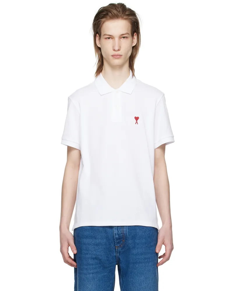 AMI Paris White Ami de Cœur Polo 100