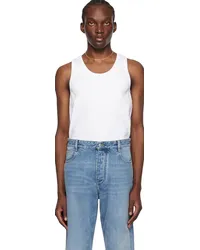 Bottega Veneta White Rib Tank Top 9071-chalk