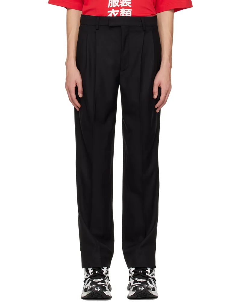 VTMNTS Black Pleated Trousers Black