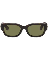 Gucci Brown Specialized Fit Oval Sunglasses Havana-red-green