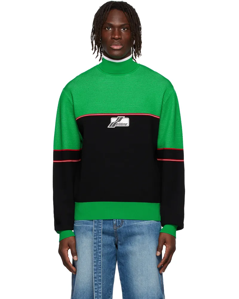 WE 11 DONE Black Viscose Turtleneck Green