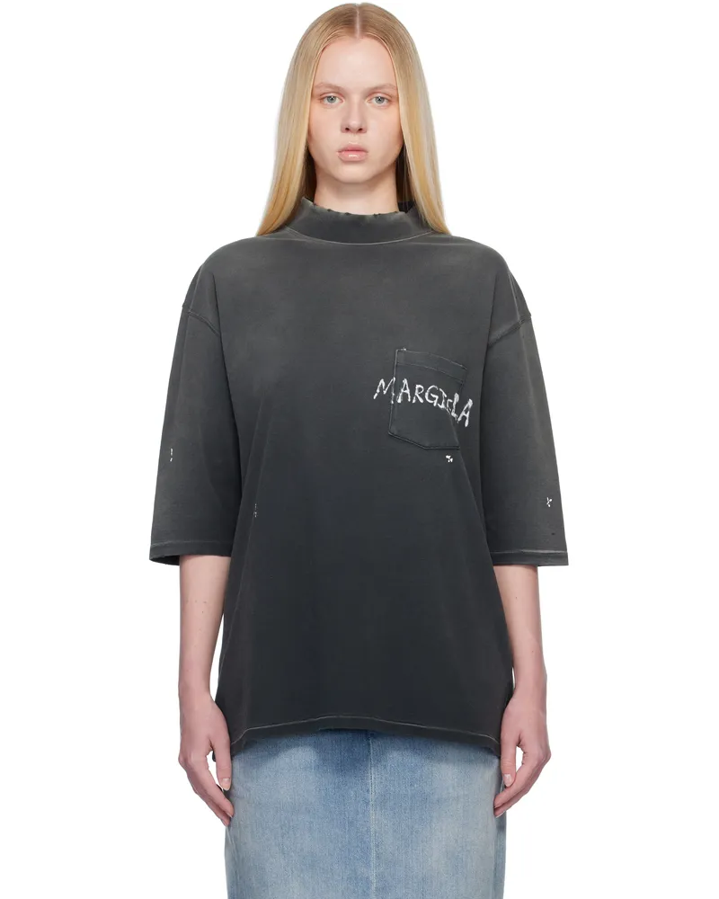 Maison Margiela Gray Graffiti Logo T-shirt 861