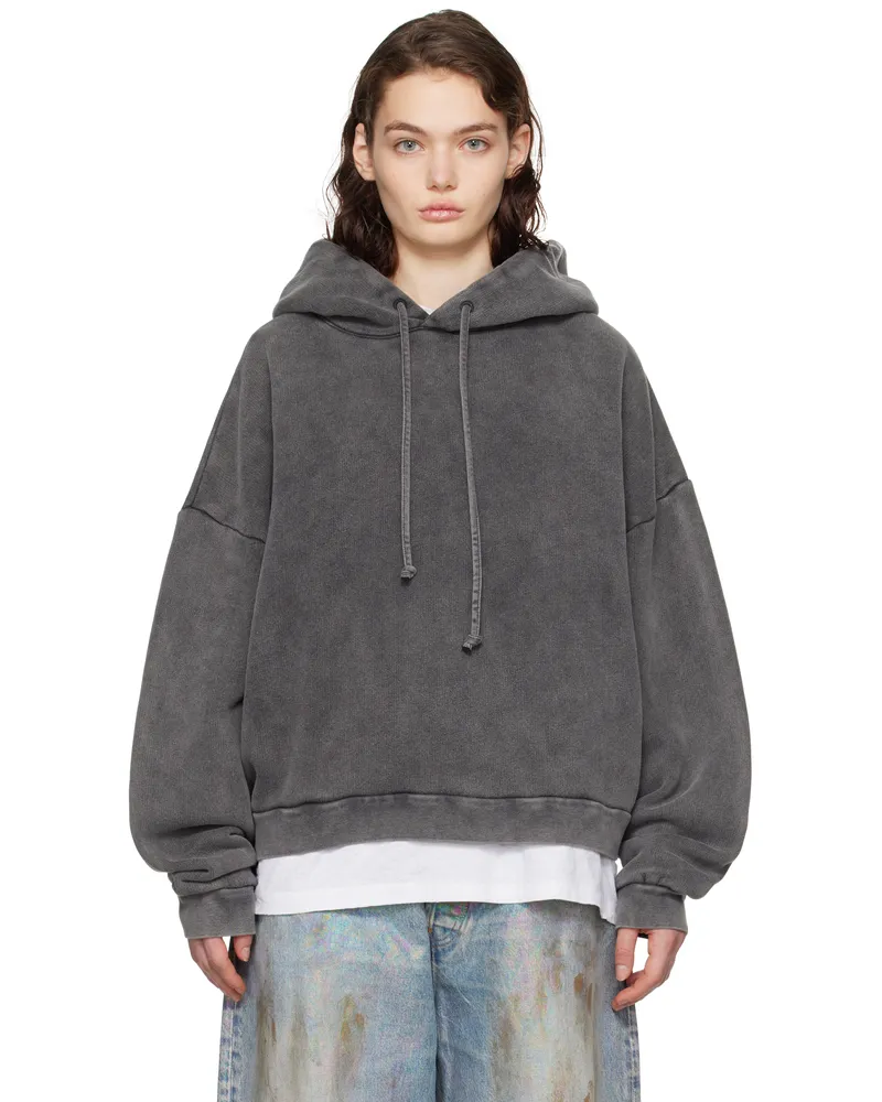 Acne Studios Gray Logo Patch Hoodie Bm0