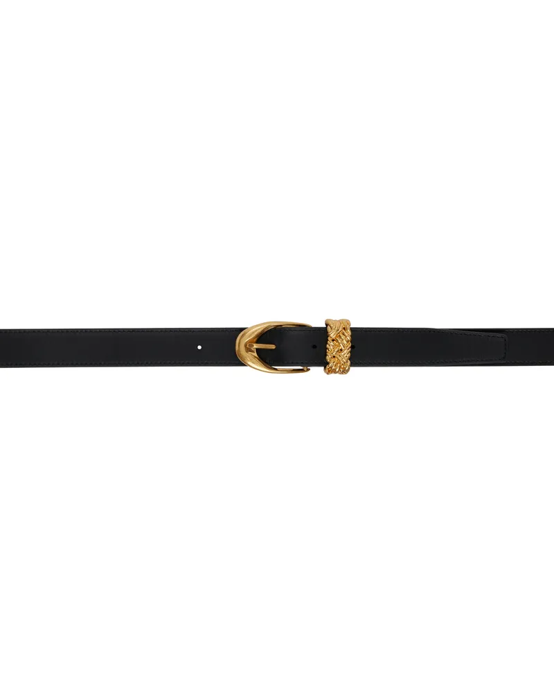 Bottega Veneta Black Intreccio Loop Belt 8425